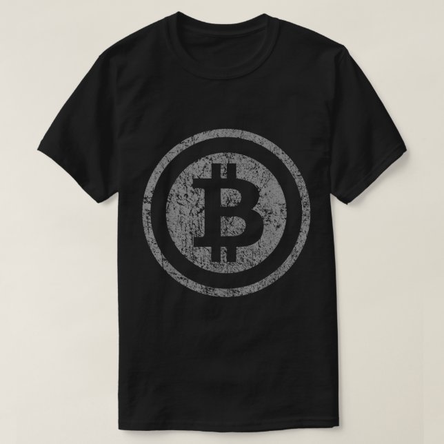 Grunge Bitcoin Crypto Symbol Design T Shirt (Design framsida)