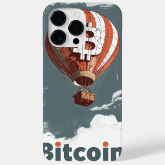 Grunge Bitcoin hot air balloon Blockchain design