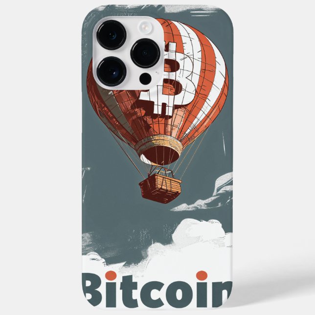 Grunge Bitcoin hot air balloon Blockchain design (Baksida)