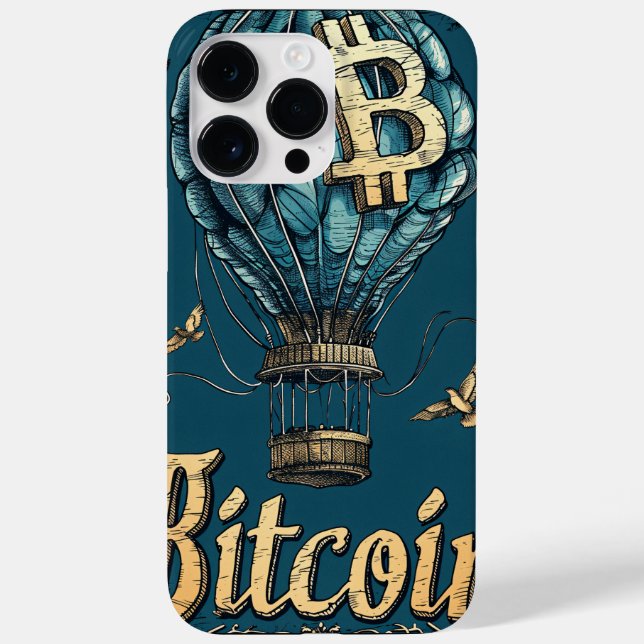 Grunge Bitcoin hot air balloon Blockchain design (Baksida)