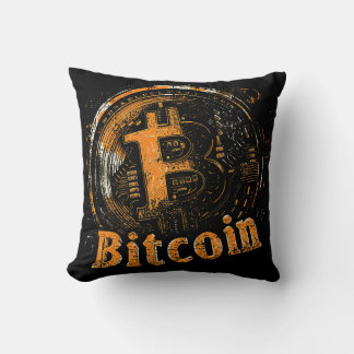 Grunge Bitcoin logo crypto blockchain Design Kudde