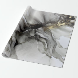 Grunge Black Grått Guld Presentpapper