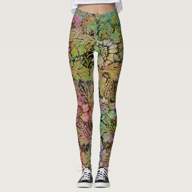 Grunge Blommigt Leggings (Framsida)