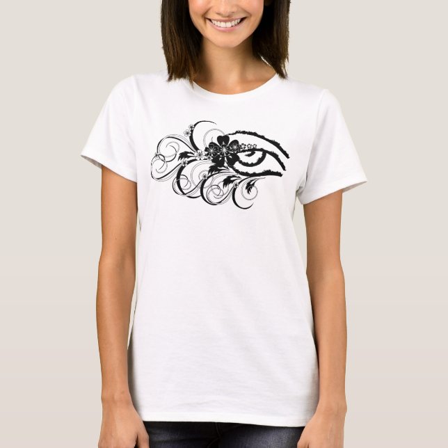 grunge blommigt öga tee shirt (Framsida)