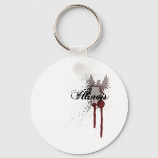 Grunge Blood Splatter Illinois Keychain Nyckelring