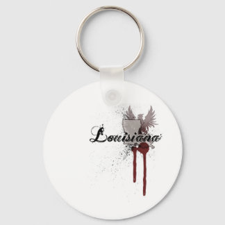 Grunge Blood Splatter Louisiana Keychain Nyckelring