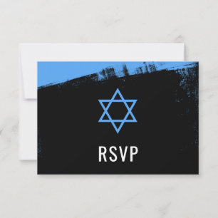 Grunge Blue Black Pub Mitzvah OSA Kort