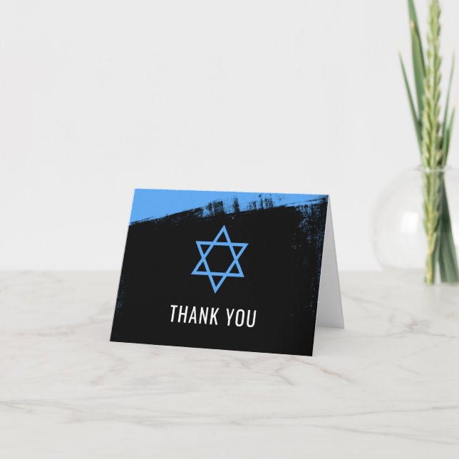 Grunge Blue Black Pub Mitzvah Tack (Framsida)