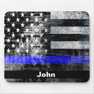 Grunge Blue Line Namn Mousepad Musmatta