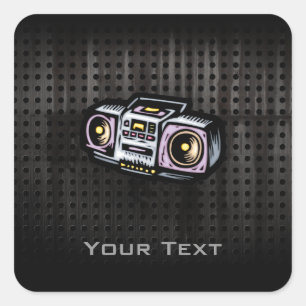 Grunge Boombox Fyrkantigt Klistermärke