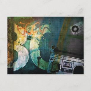 Grunge Boombox Vykort