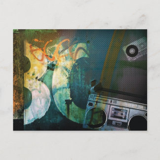 Grunge Boombox Vykort