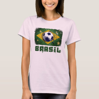 Grunge brazil soccer-flagga t shirt