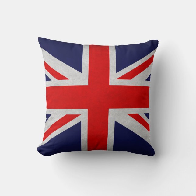 Grunge British Flagga Kudde (Framsida)