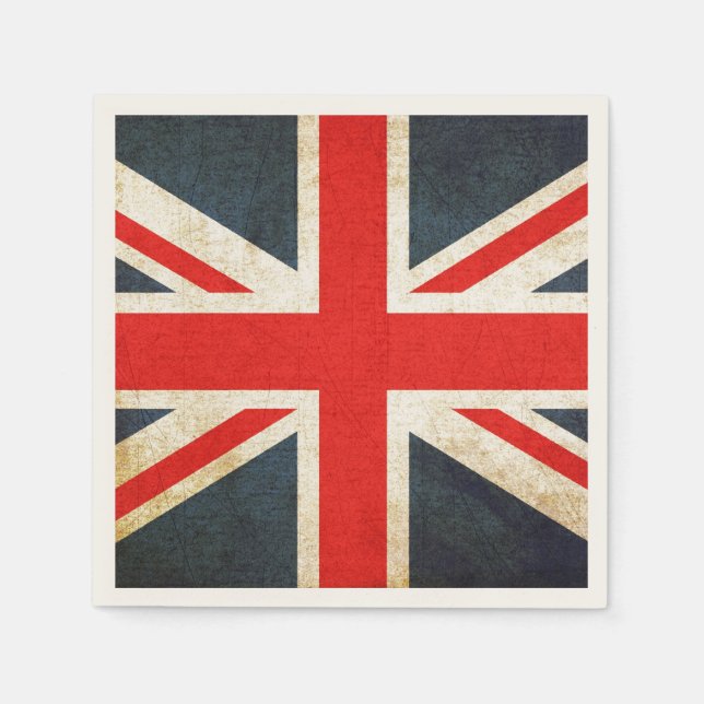 Grunge British Union Jack Posh Papper Napkins Pappersservett (Framsidan)