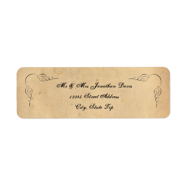Grunge Brown Papper - Returetiketter Returadress Etikett (Framsidan)