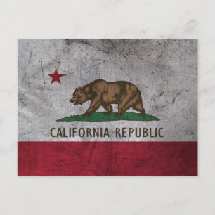 Grunge California Flagga Vykort