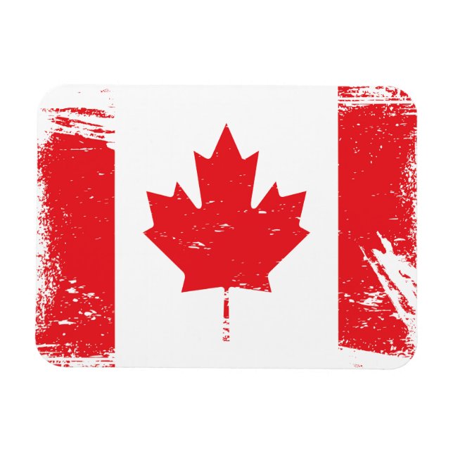 Grunge Canada Flagga Magnet (Horisontell)