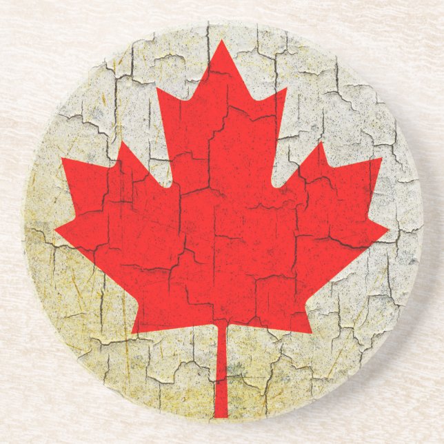 Grunge Canada flagga Underlägg Sandsten (Framsidan)