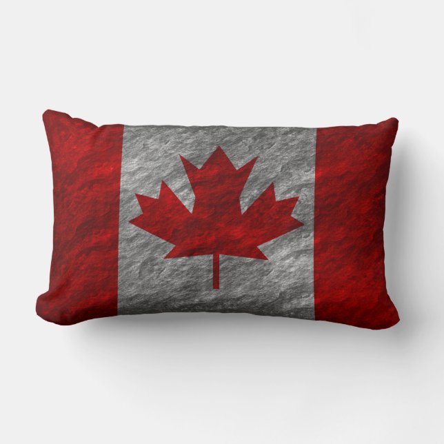 Grunge Canadian Flagga 3 Lumbarkudde (Framsida)