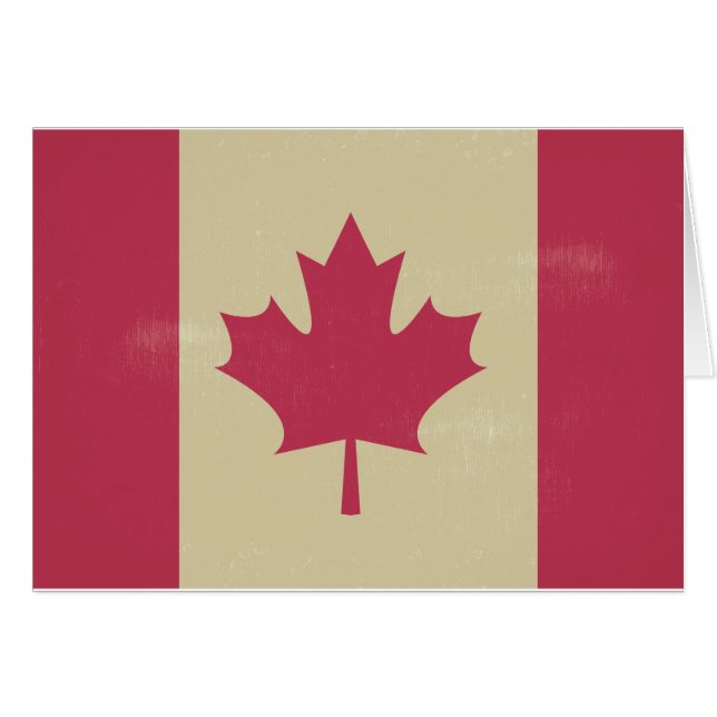 grunge canadian flagga hälsningskort (Framsidan Horizontal)