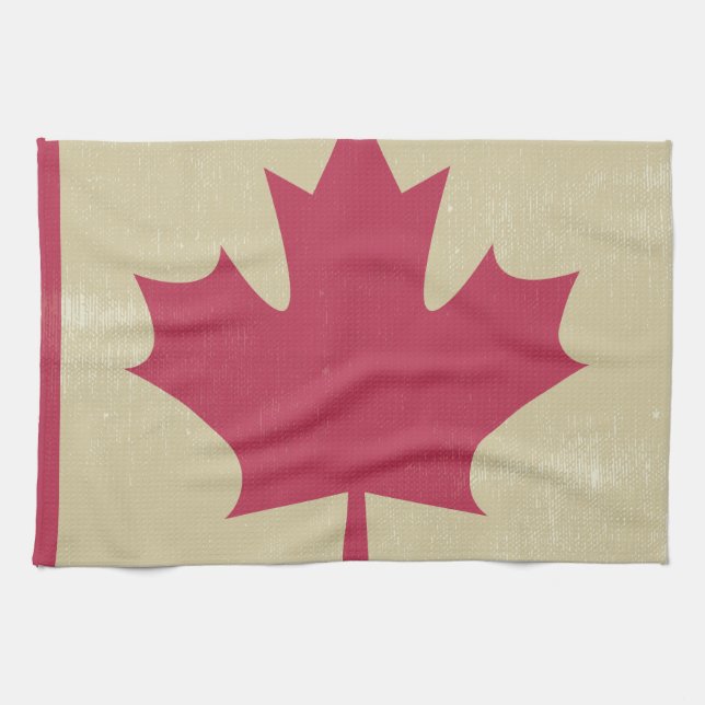 grunge canadian flagga kökshandduk (Horisontell)