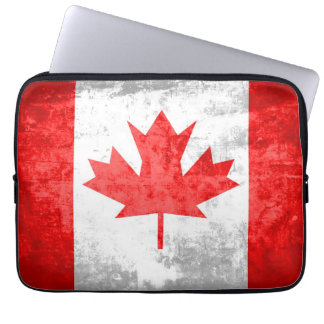 Grunge Canadian Flagga Laptop Fodral