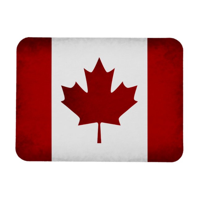 Grunge Canadian Flagga Magnet (Horisontell)