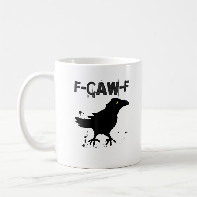 Grunge Coffee F Caw F Crow Humor Creative Style Kaffemugg (Vänster)