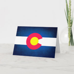 Grunge Colorado flagga-hälsningskort Kort