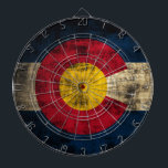 Grunge Colorado Flagga Piltavla<br><div class="desc">Här har vi vår anpassningsbar designad Grunge Colorado Flagga Dart Board</div>