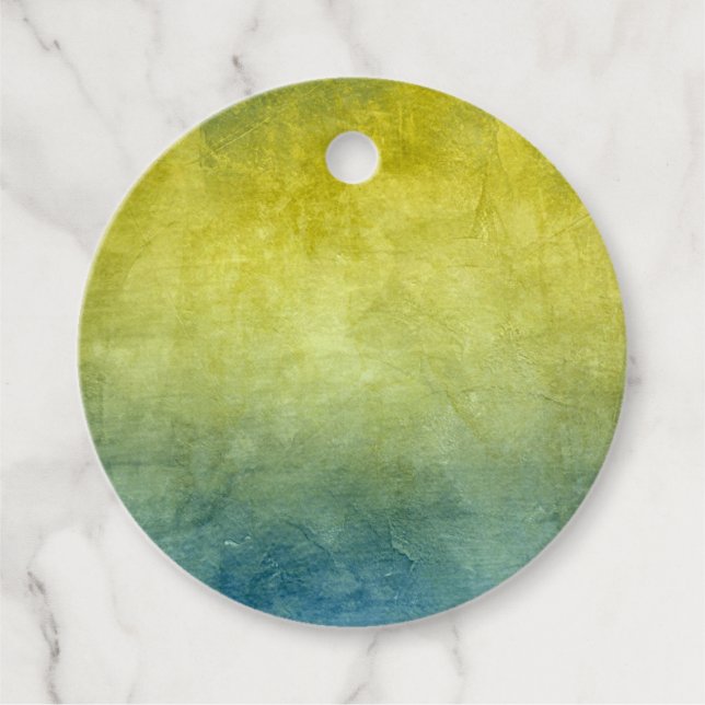Grunge Colors - Yellow & Blue Gåvor Etiketter (Framsida)