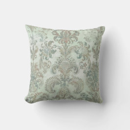 Grunge Damask Ankan Ägg Blå Salvia Grön Kudde