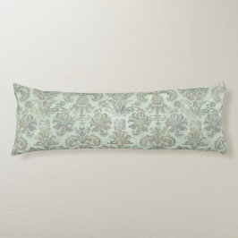 Grunge Damask Duck Egg Blue Sage Green Kroppskudde