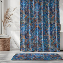 Grunge Damask Koboltblå Rost Orange