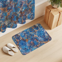 Grunge Damask Koboltblå Rost Orange