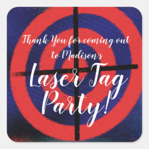 Grunge Dart Laser Tag-fest Fyrkantigt Klistermärke