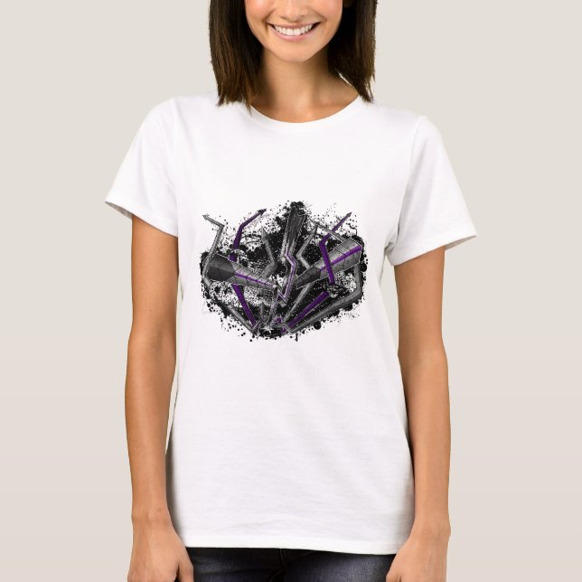 Grunge Demisexual Pride Graffiti Lightning Tee Shirt (Framsida)