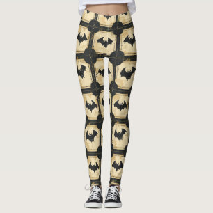 Grunge Denim Halloween Patchwork with Fladdermus ( Leggings