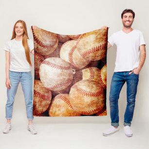 Grunge Dirty Vintage Worn Baseball Sport Bollar Fleecefilt