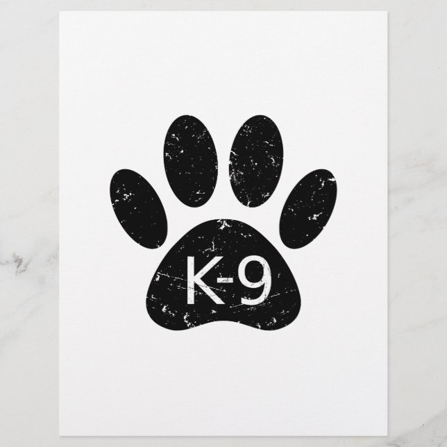 Grunge Distress Hund Tass K-9 (Framsida)