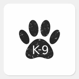Grunge Distress Hund Tass K-9 Fyrkantigt Klistermärke
