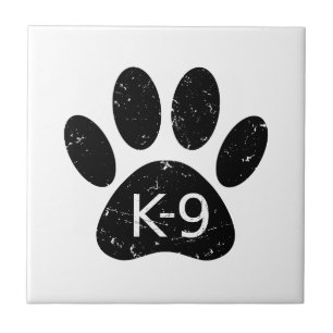 Grunge Distress Hund Tass K-9 Kakelplatta