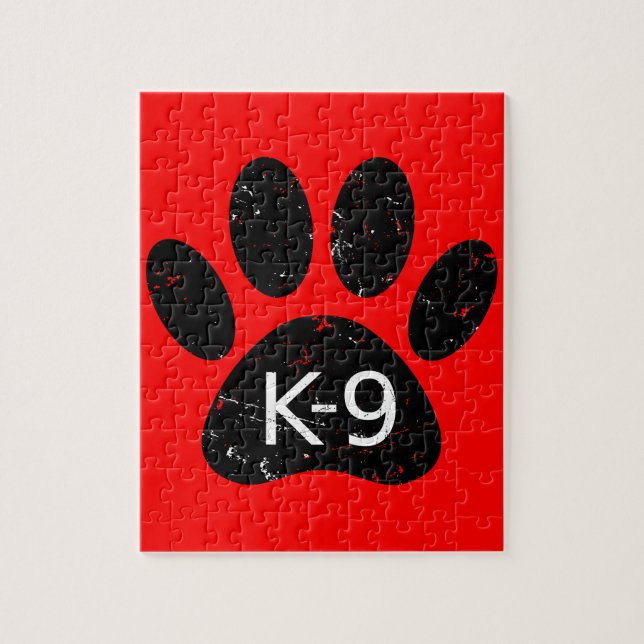 Grunge Distress Hund Tass K-9 Pussel (Vertikal)