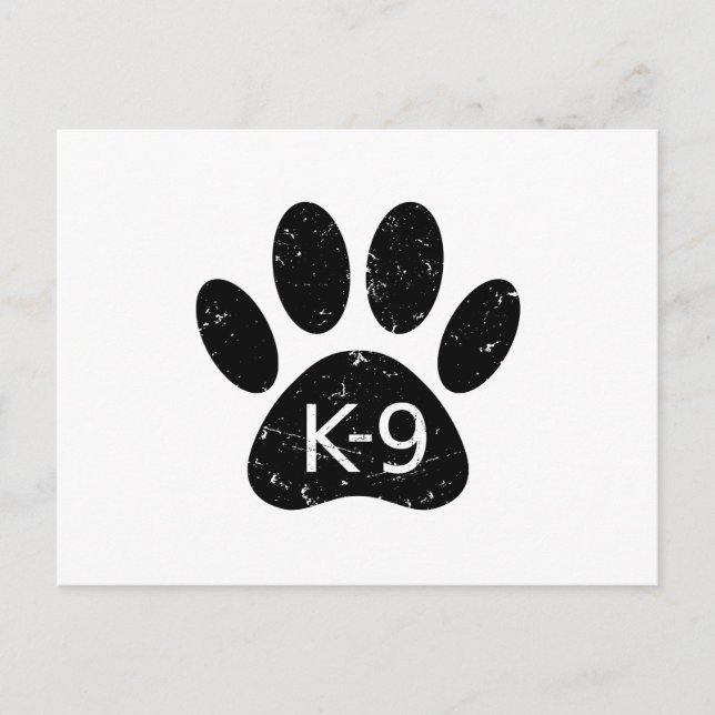 Grunge Distress Hund Tass K-9 Vykort (Framsida)