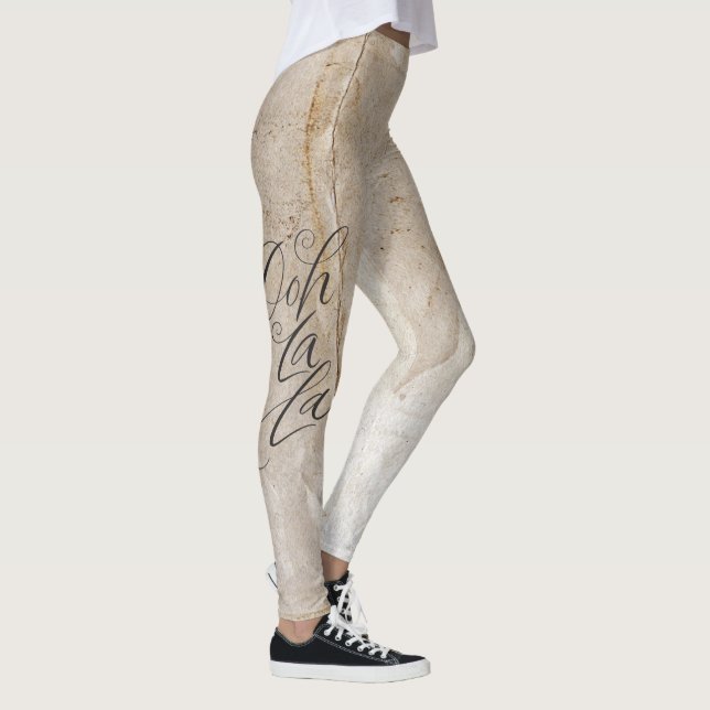Grunge Distress Oh La Typography Lettering Leggings (Höger)