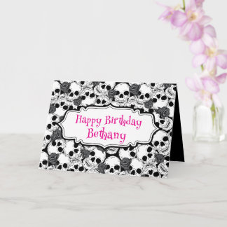Grunge Döskallar och Ro Goth Birthday Kort