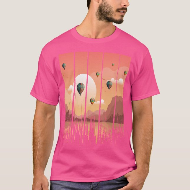 Grunge Dripping Sunset Firande Baseball Sleev T Shirt (Framsida)