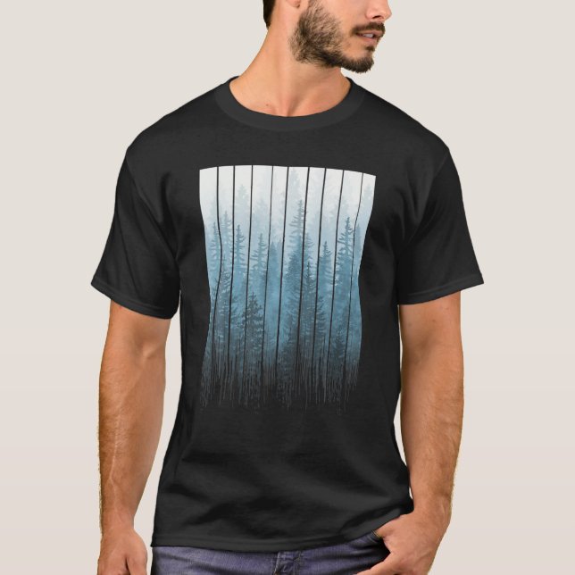 Grunge Dripping Turcos Misty Forest T Shirt (Framsida)