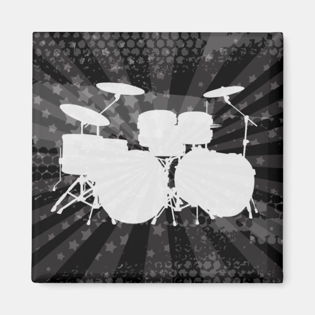 Grunge Drums Black Burst Magnet (Framsidan)